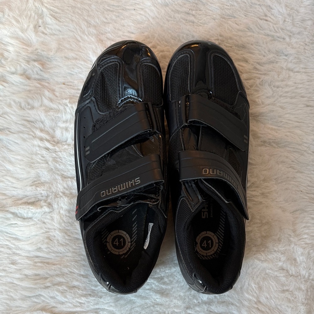 Women’s Shimano Black Cycling Shoes with Dual Velcro Straps size 41